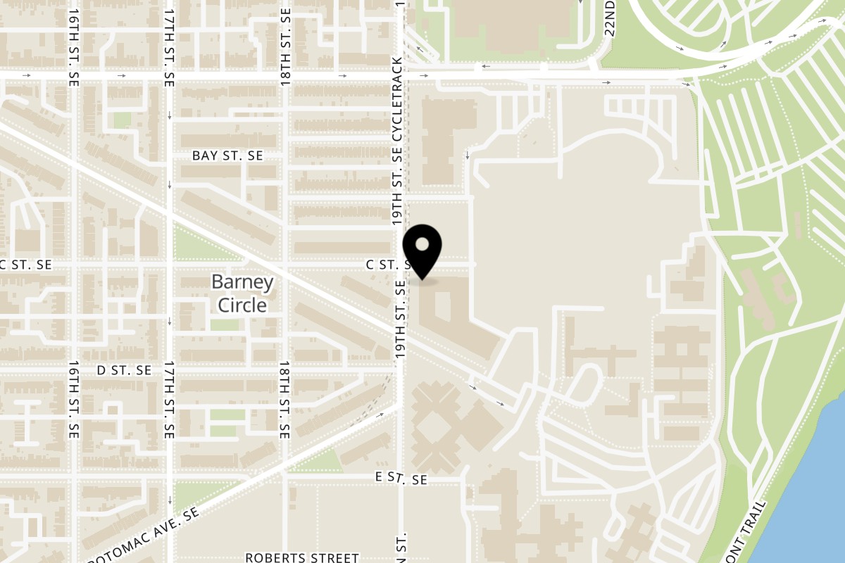 Map showing the location of Sala Thai Park Kennedy on 1901 C St SE Suite A in Washington
