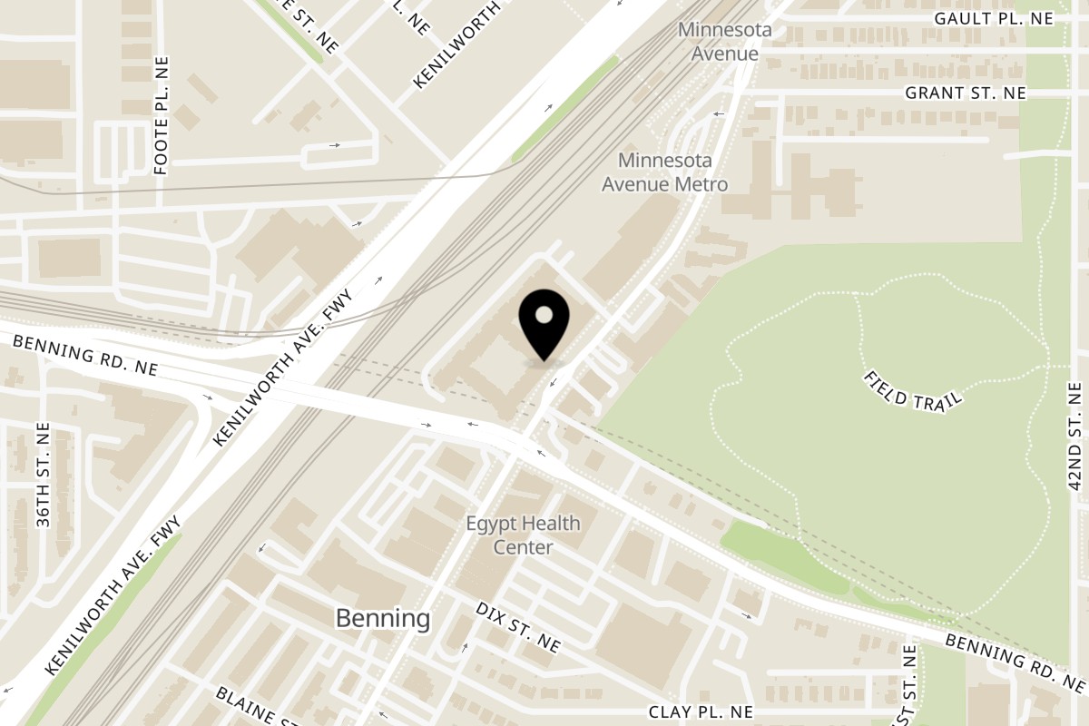 Map showing the location of Sala Thai Minnesota on 4020 Minnesota Ave NE #118 in Washington